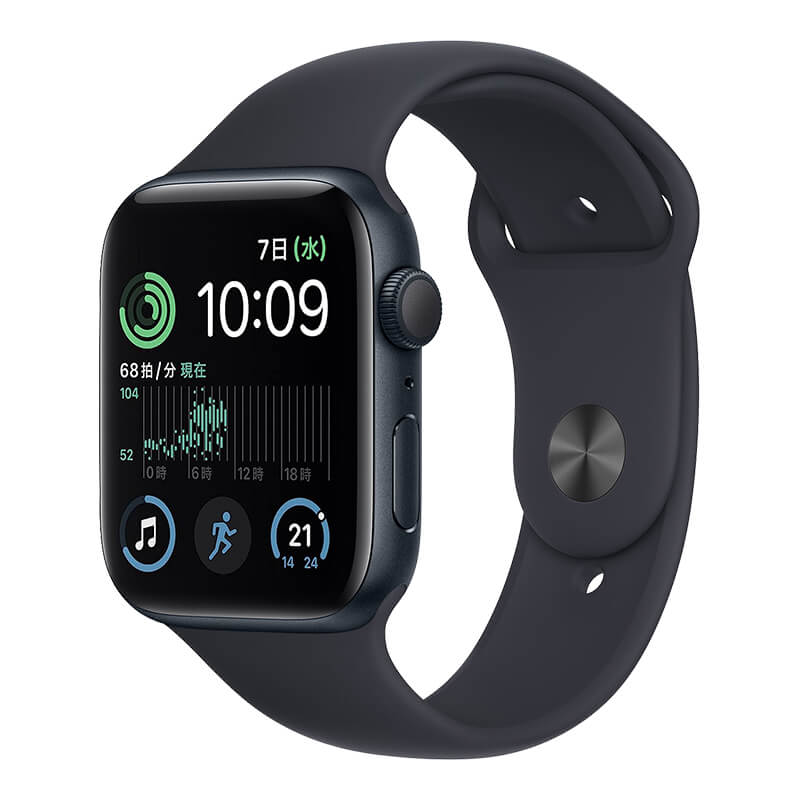 中古Apple Watch SE 第2世代 (GPSモデル) 44mm ミッドナイトアルミニウムケース ミッドナイトスポーツバンド USB-C磁気充電ケーブル+無地白箱｜SECOND HAND【セカハン】